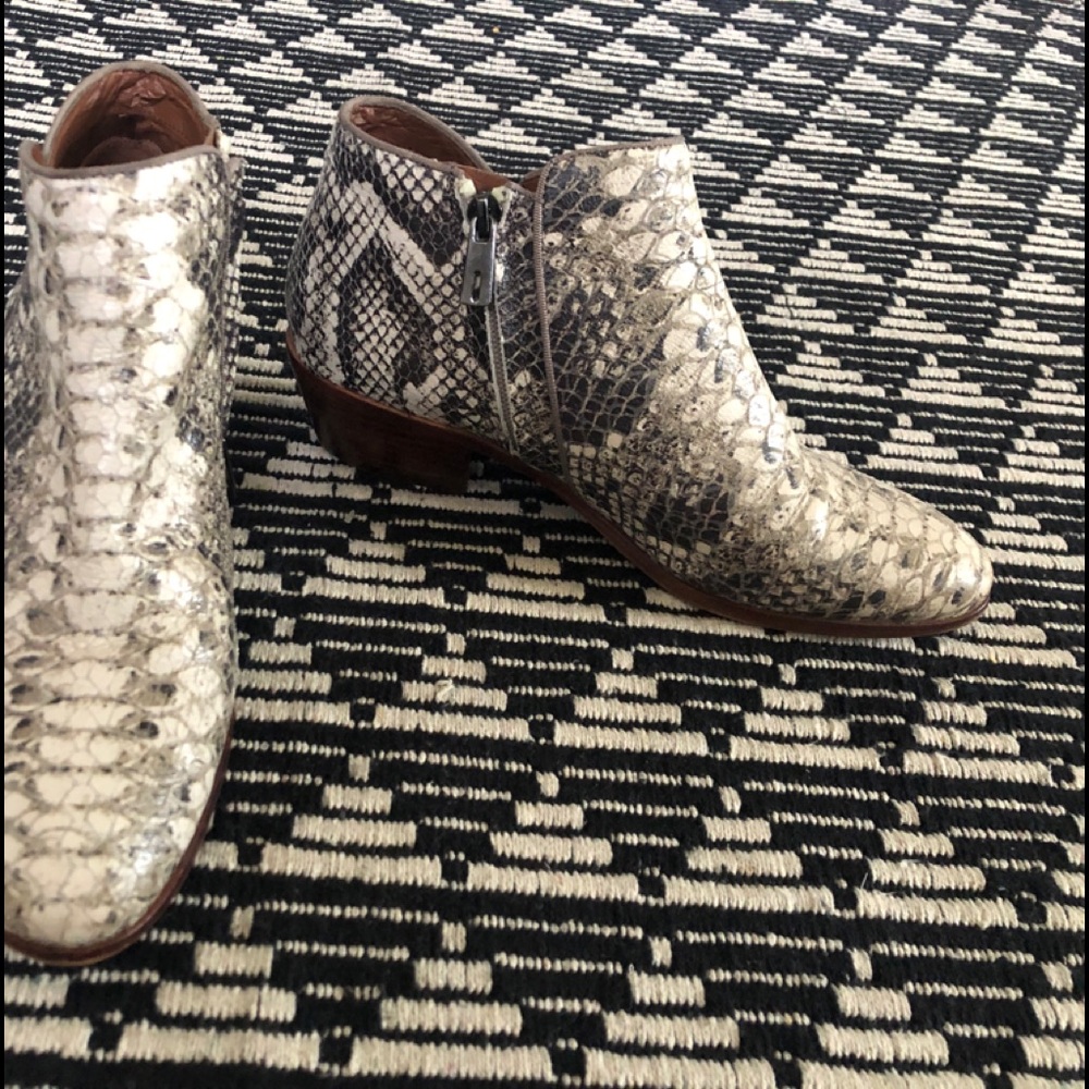 SAM EDELMAN snakeskin booties